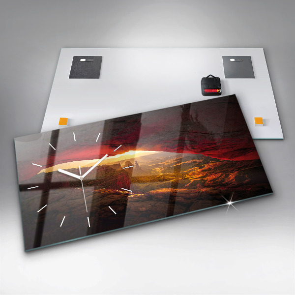 Glass wall clock rectangular Grand Canyon Arizona