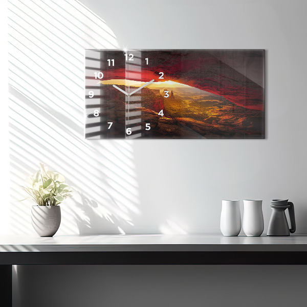 Glass wall clock rectangular Grand Canyon Arizona