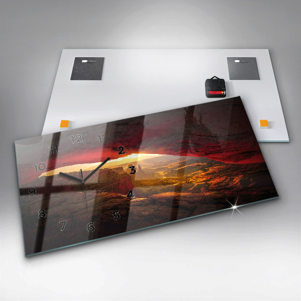 Glass wall clock rectangular Grand Canyon Arizona
