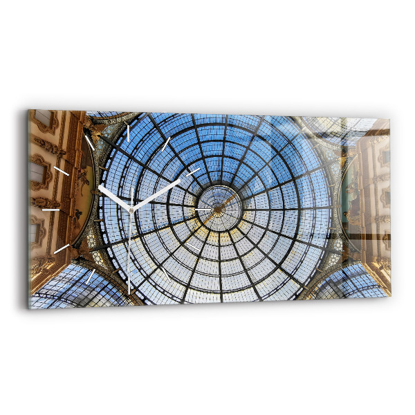 Glass wall clock rectangular Shopping mall in Milan