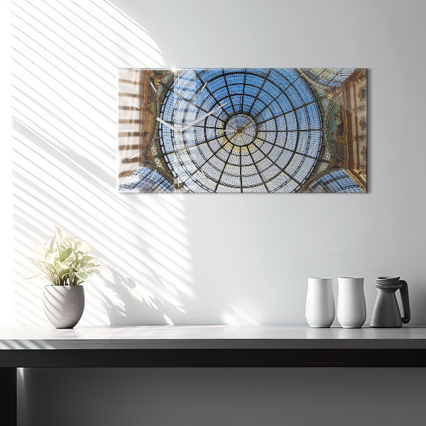 Glass wall clock rectangular Shopping mall in Milan