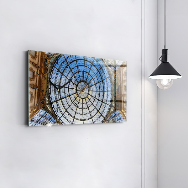 Glass wall clock rectangular Shopping mall in Milan