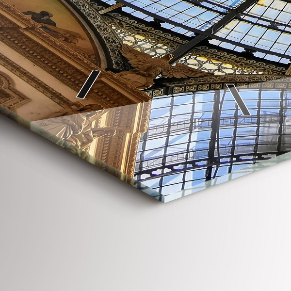 Glass wall clock rectangular Shopping mall in Milan