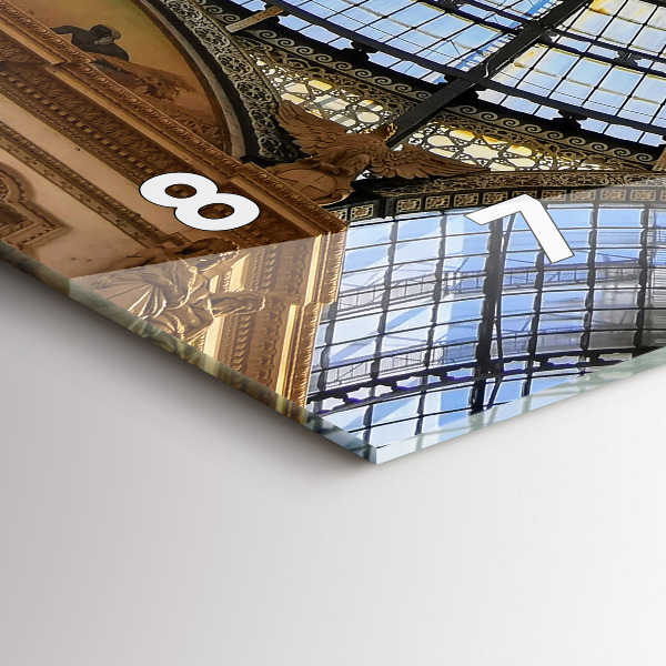 Glass wall clock rectangular Shopping mall in Milan