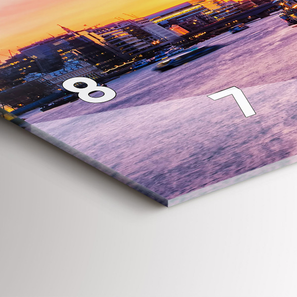 Glass wall clock rectangular View of London