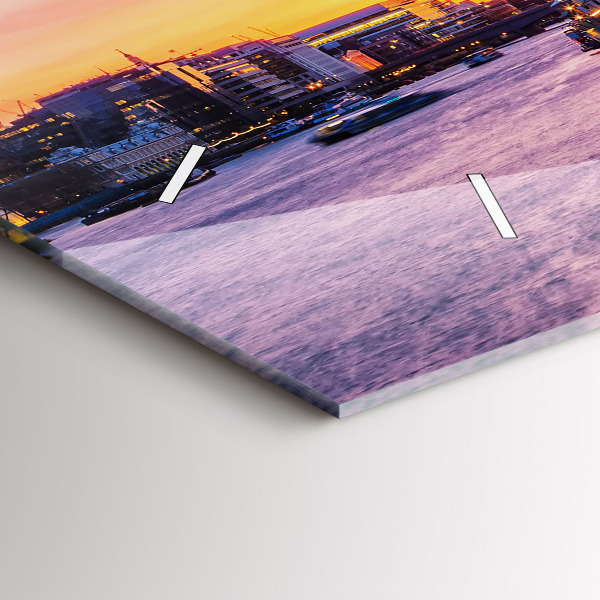 Glass wall clock rectangular View of London