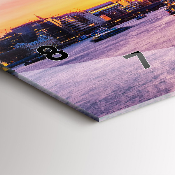 Glass wall clock rectangular View of London