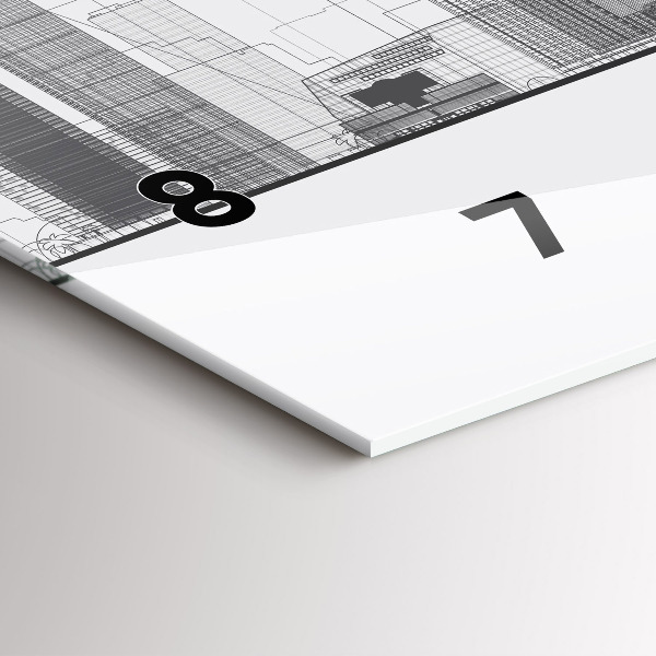 Glass wall clock rectangular San Francisco Skyline