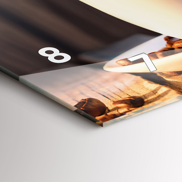 Glass wall clock rectangular A cup of coffee