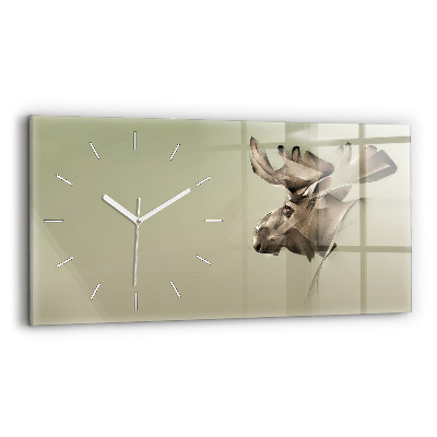 Glass wall clock rectangular Graphic moose