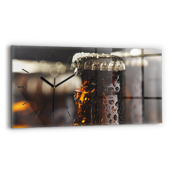 Glass wall clock rectangular Glass bottles