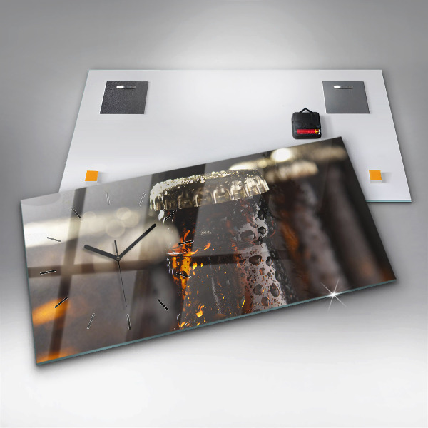 Glass wall clock rectangular Glass bottles