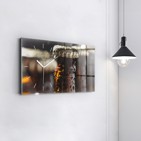 Glass wall clock rectangular Glass bottles