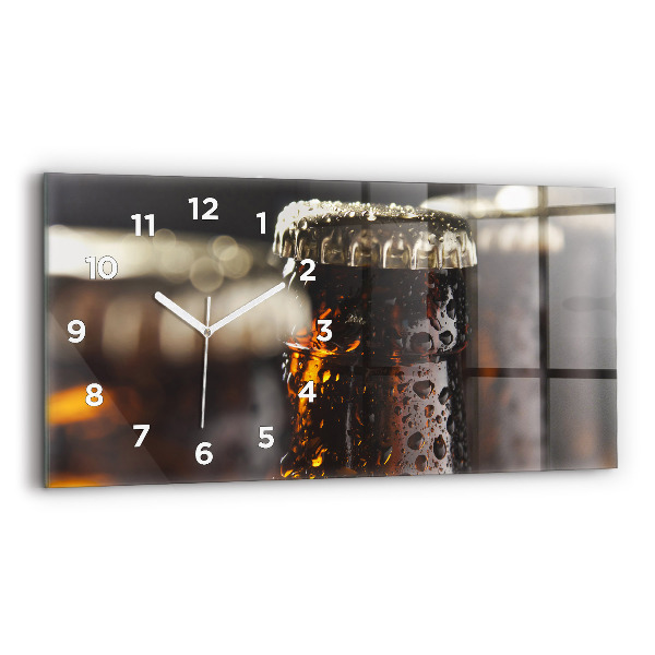 Glass wall clock rectangular Glass bottles