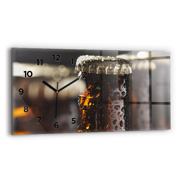 Glass wall clock rectangular Glass bottles