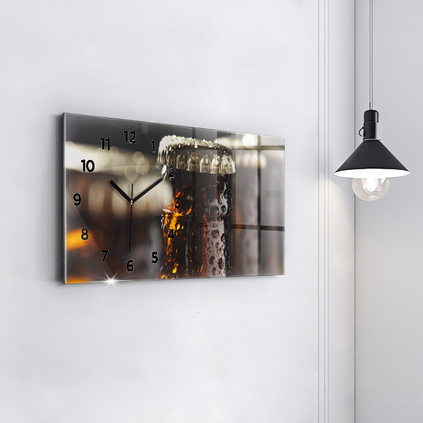 Glass wall clock rectangular Glass bottles