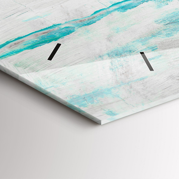 Glass wall clock rectangular Oil texture abstract