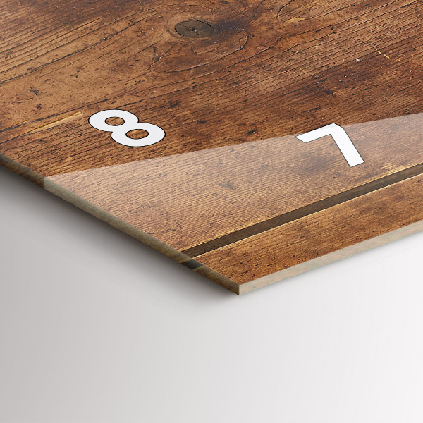 Glass wall clock rectangular Rustic Wood