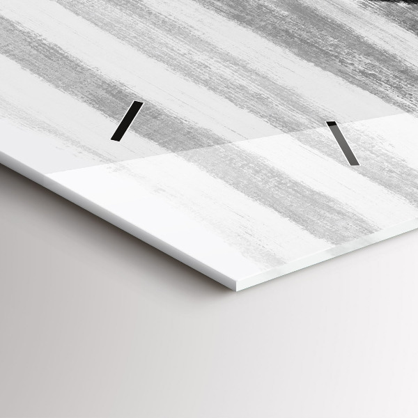 Glass wall clock rectangular Woman in Black and White