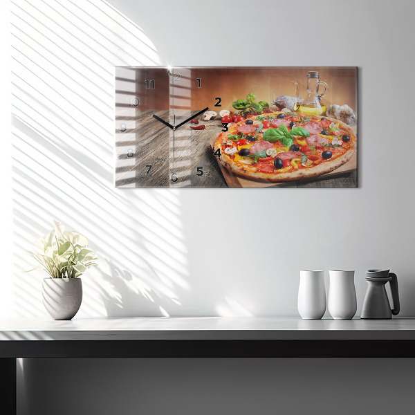 Glass wall clock rectangular The Culinary Heart of Italy