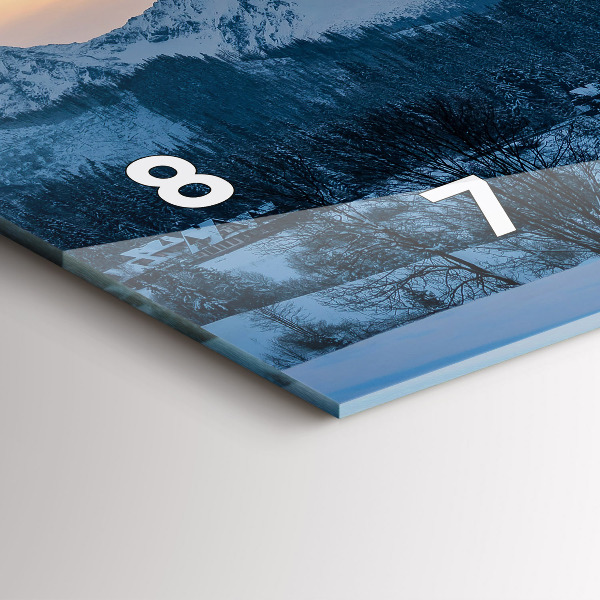 Glass wall clock rectangular Mountain landscape