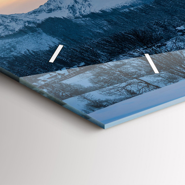 Glass wall clock rectangular Mountain landscape