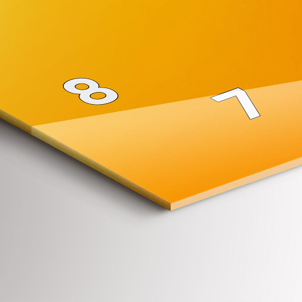 Glass wall clock rectangular Orange