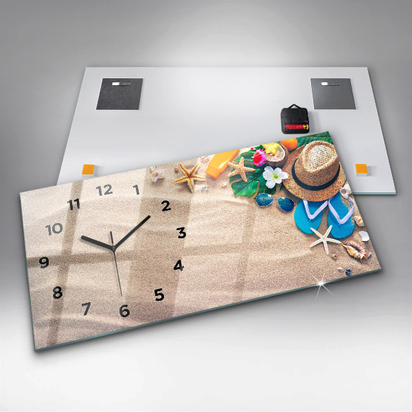 Glass wall clock rectangular Holiday accessories