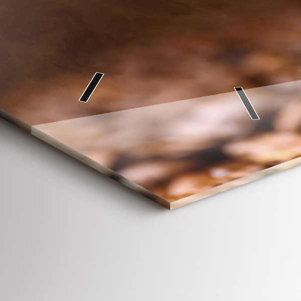 Glass wall clock rectangular Coffee beans