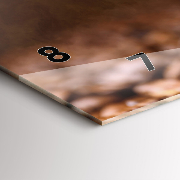 Glass wall clock rectangular Coffee beans