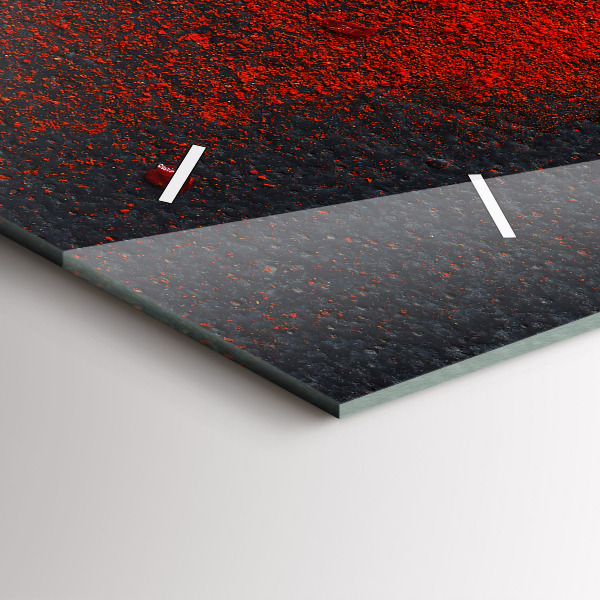 Glass wall clock rectangular Red spice