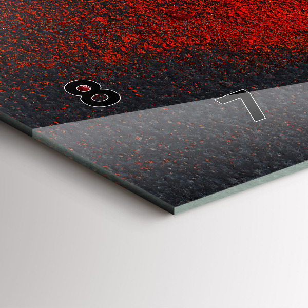 Glass wall clock rectangular Red spice