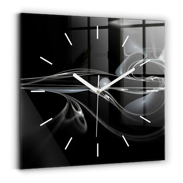 Square glass wall clock Abstract smoke