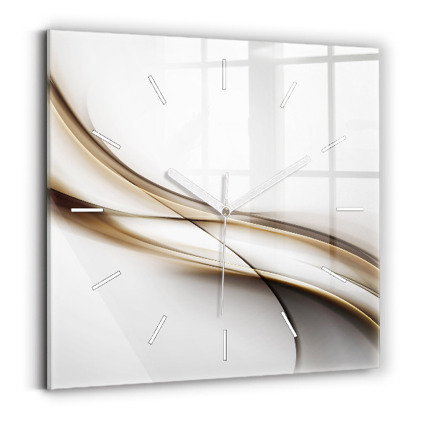 Square glass wall clock Abstract lines