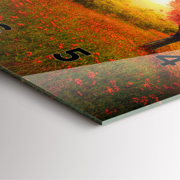 Square glass wall clock Love Heart Tree