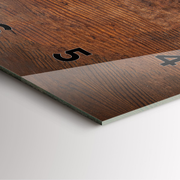 Square glass wall clock Old wood