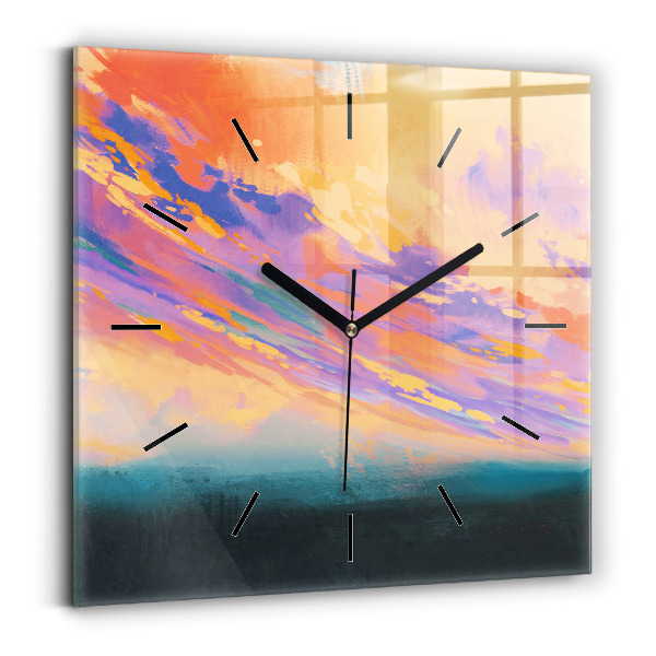 Square glass wall clock Platonic love
