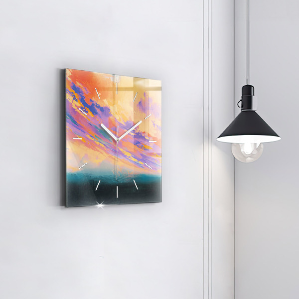 Square glass wall clock Platonic love