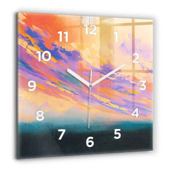 Square glass wall clock Platonic love