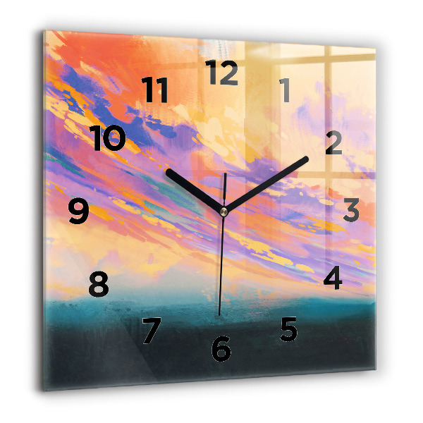 Square glass wall clock Platonic love