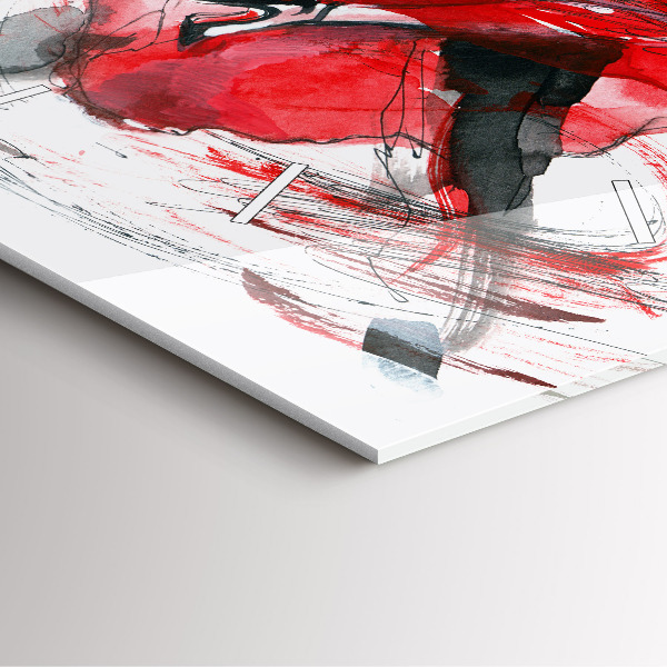 Square glass wall clock Dancing couple