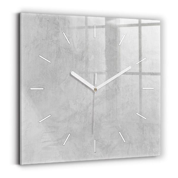 Square glass wall clock Stone wall