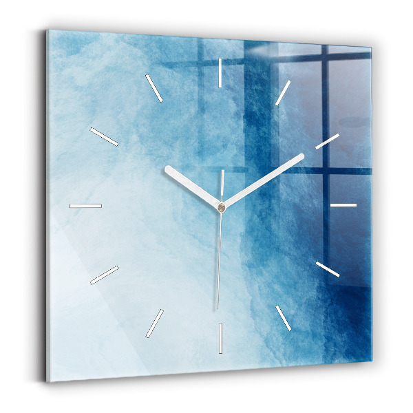 Square glass wall clock Abstraction water