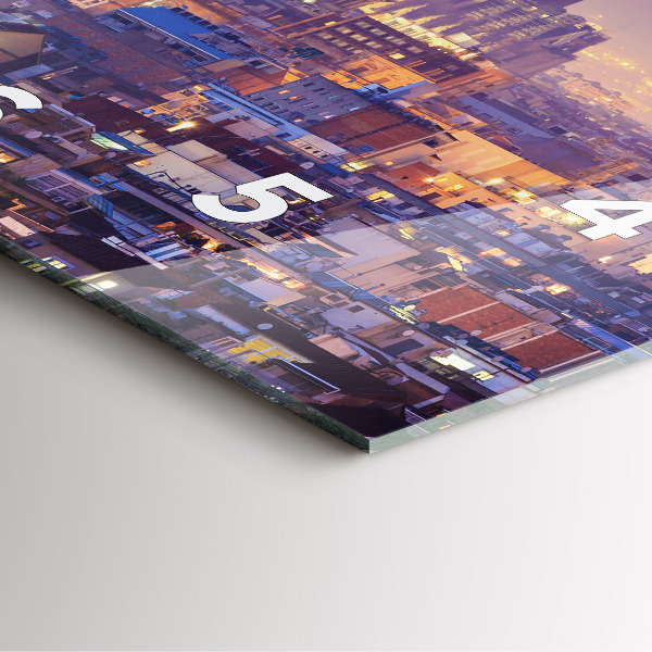 Square glass wall clock View of Barcelona