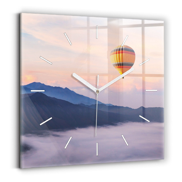 Square glass wall clock Beautiful Landscape