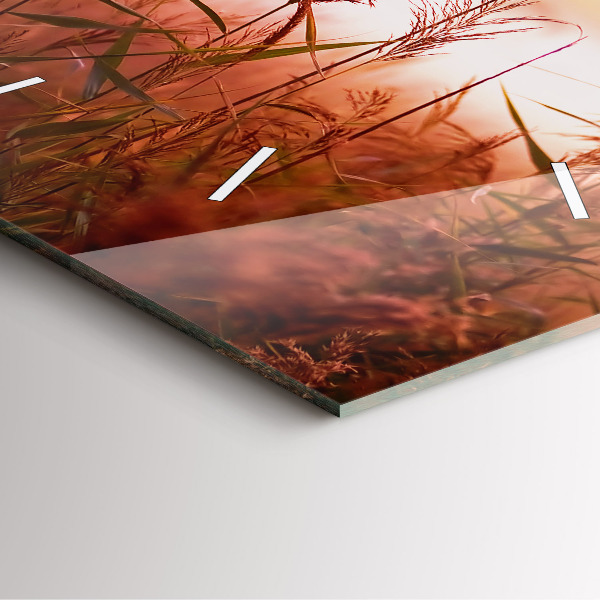 Square glass wall clock Foggy morning