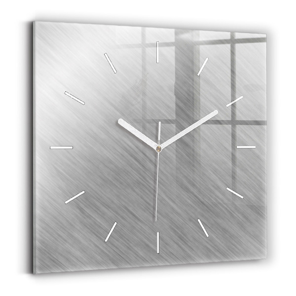 Square glass wall clock Metal wall