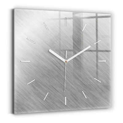 Square glass wall clock Metal wall