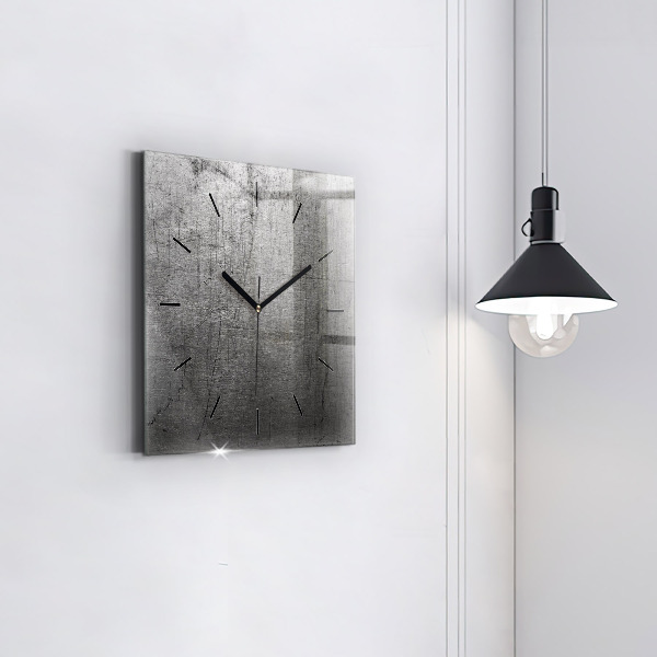 Square glass wall clock Metal wall
