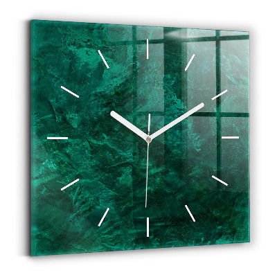 Square glass wall clock Emerald wall